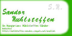 sandor muhlsteffen business card