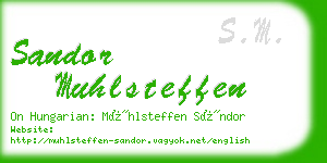 sandor muhlsteffen business card